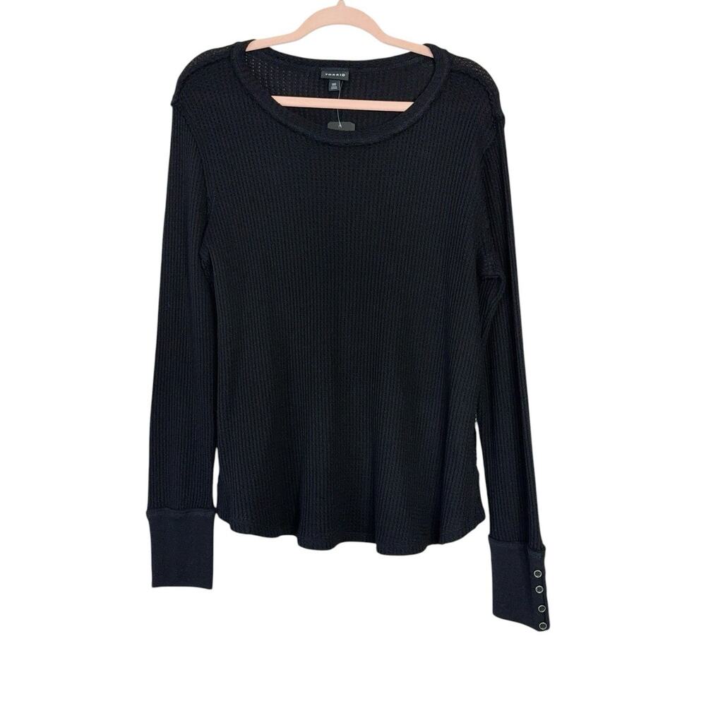 NWT Torrid Black Waffle Knit Thermal Long Sleeve Top Shirt Women's Size 00 (14)